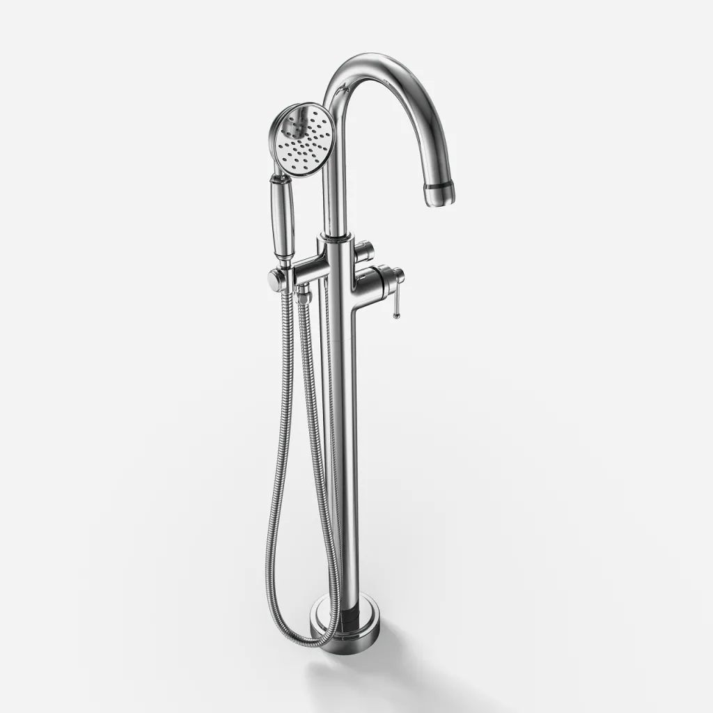 Hassel&Teudt HBK703 - Ettgreps frittstående badekararmatur, krom