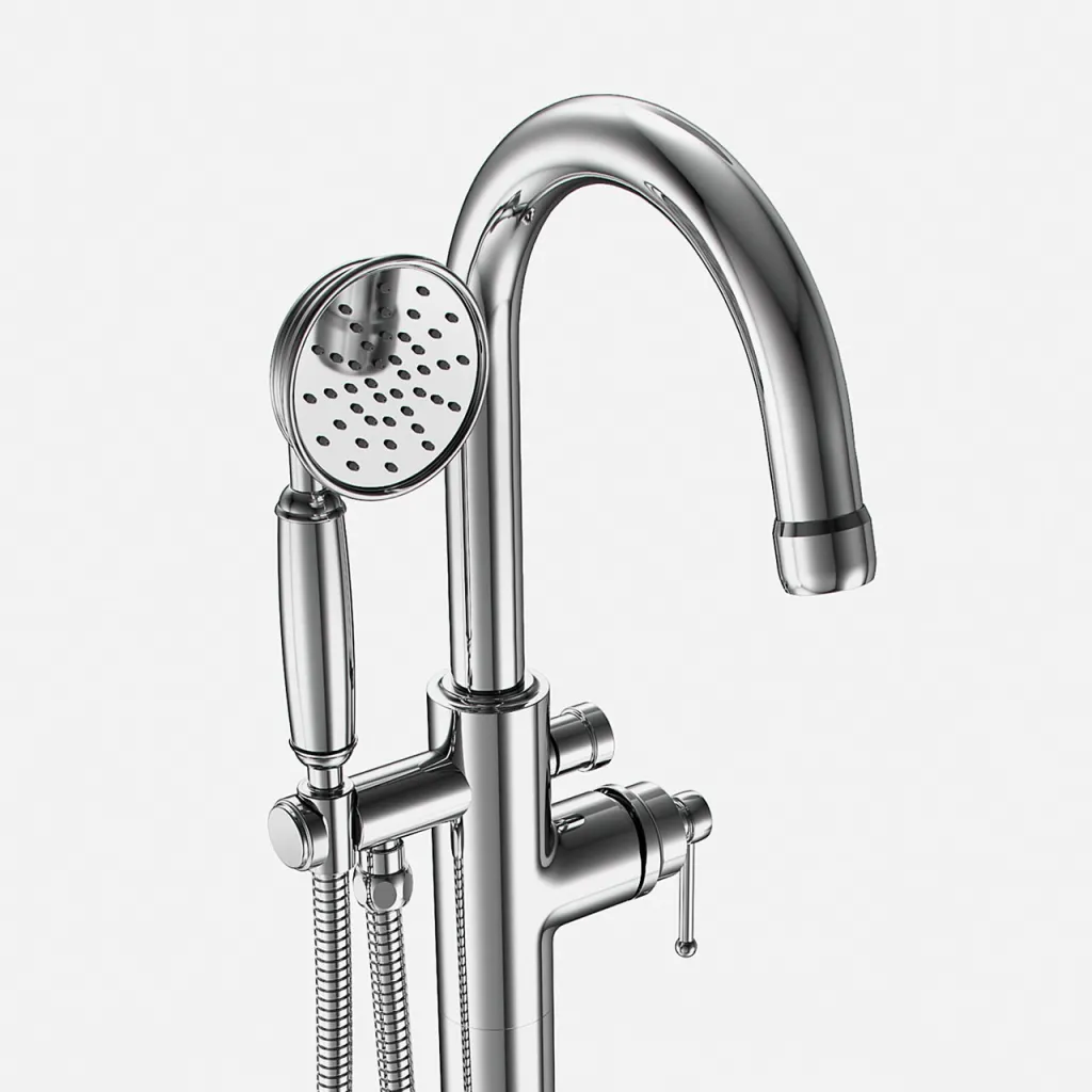 Hassel&Teudt HBK703 - Ettgreps frittstående badekararmatur, krom