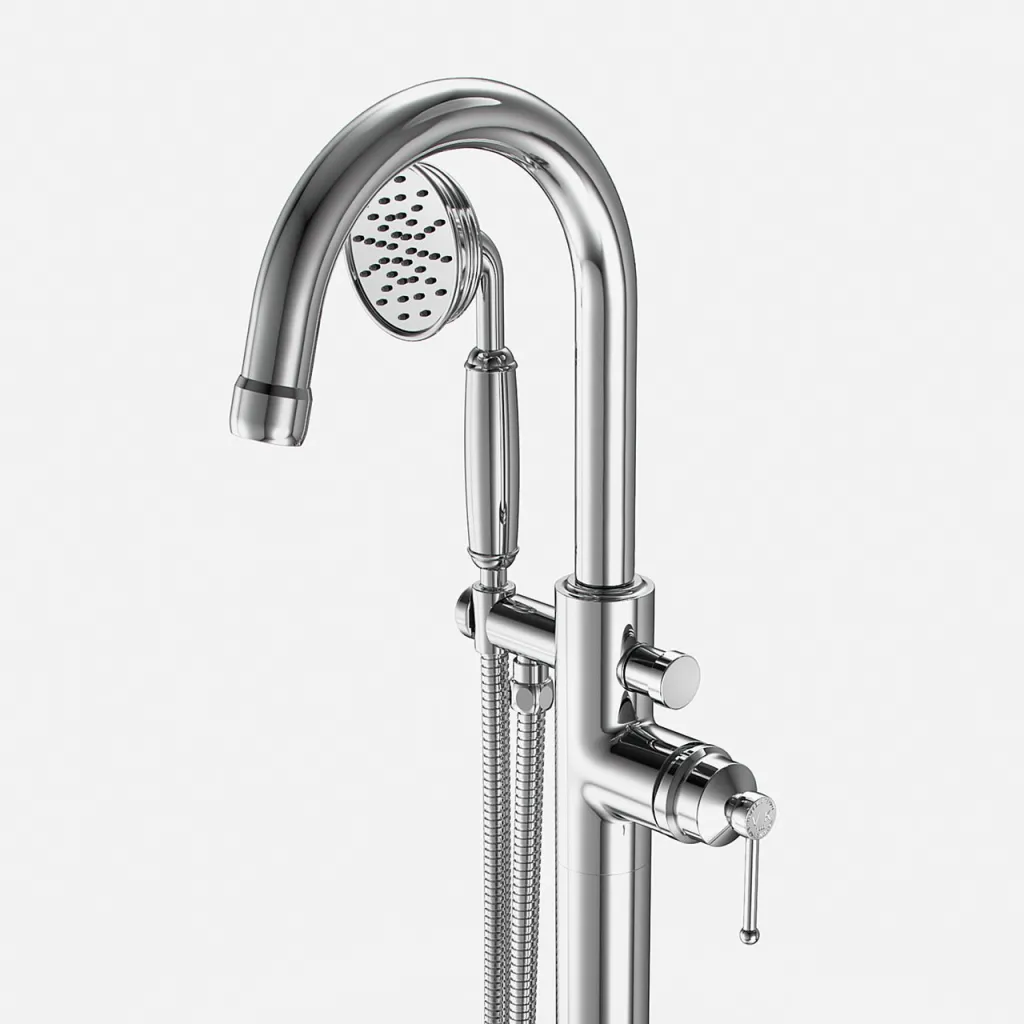 Hassel&Teudt HBK703 - Ettgreps frittstående badekararmatur, krom
