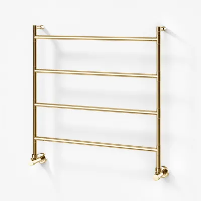 Vetro Nostromo 482/4 - 80x80, Vannbasert håndkletørker, polert messing