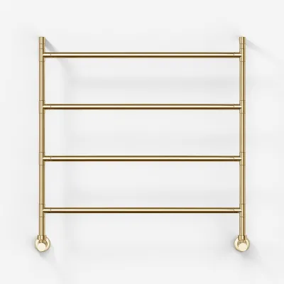 Vetro Nostromo 482/4 - 80x80, Vannbasert håndkletørker, polert messing