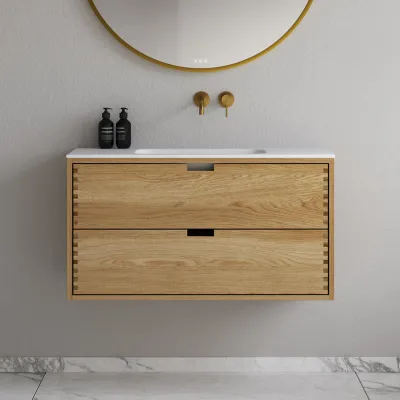 CPH Tapwork Soft 100 - MKII, skap i naturlig eik inkludert matt hvit SolidTec-vask