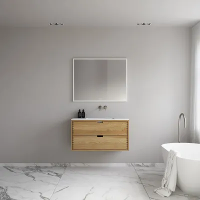 CPH Tapwork Soho 100 - MKII, skap i naturlig eik inkludert matt hvit SolidTec-vask