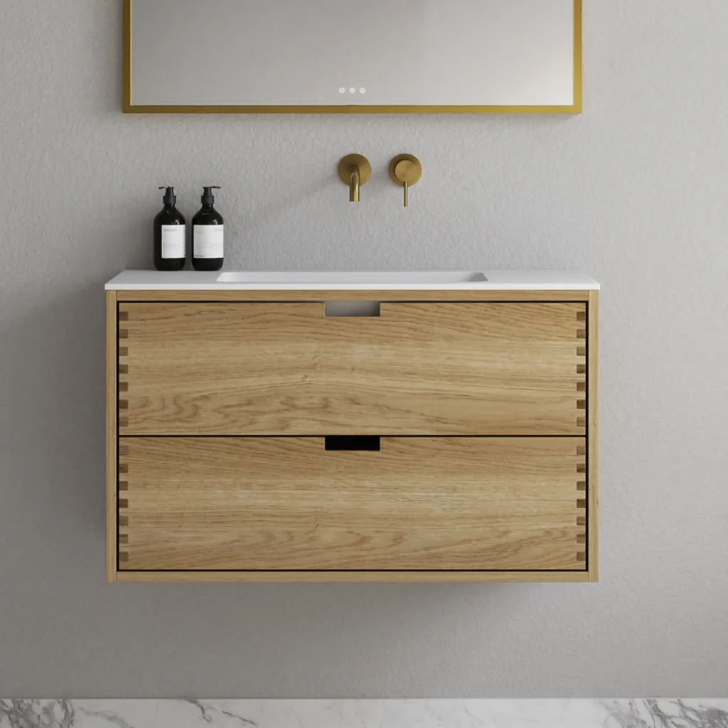CPH Tapwork Soho 90 - MKII, fingertappede skap i naturlig eik inkludert Mathvid SolidTec®-vask