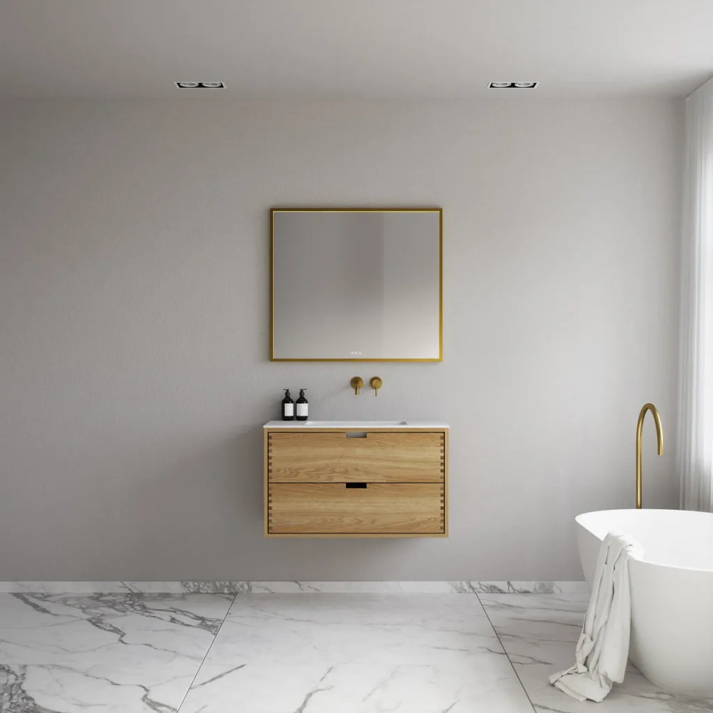 CPH Tapwork Soho 90 - MKII, skap i naturlig eik inkludert matt hvit SolidTec-vask