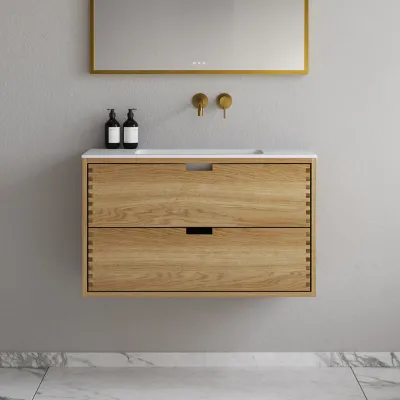 CPH Tapwork Soho 90 - MKII, skap i naturlig eik inkludert matt hvit SolidTec-vask
