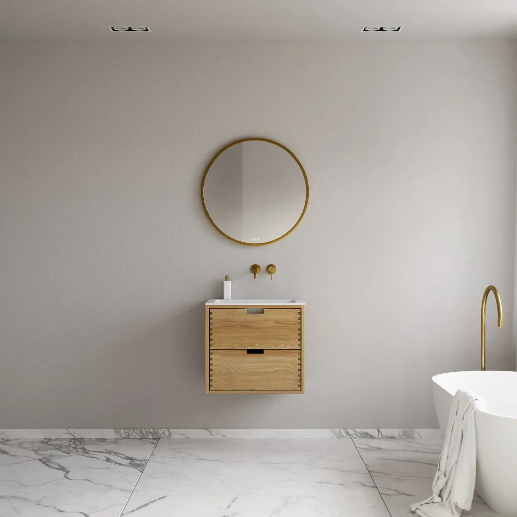 CPH Tapwork Soho 60 - MKII, skap i naturlig eik inkludert matt hvit SolidTec-vask