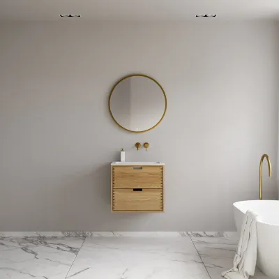 CPH Tapwork Soho 60 - MKII, skap i naturlig eik inkludert matt hvit SolidTec-vask