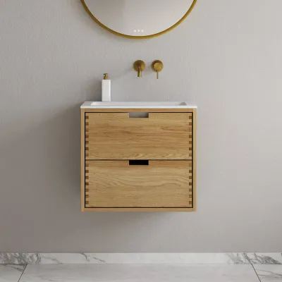 CPH Tapwork Soho 60 - MKII, skap i naturlig eik inkludert matt hvit SolidTec-vask