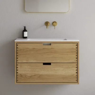 CPH Tapwork Soho 80 - MKII, skap i naturlig eik inkludert matt hvit SolidTec-vask