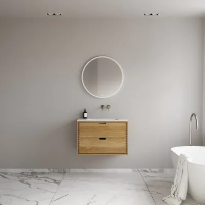 CPH Tapwork Soft 80 - MKII, skap i naturlig eik inkludert matt hvit SolidTec-vask