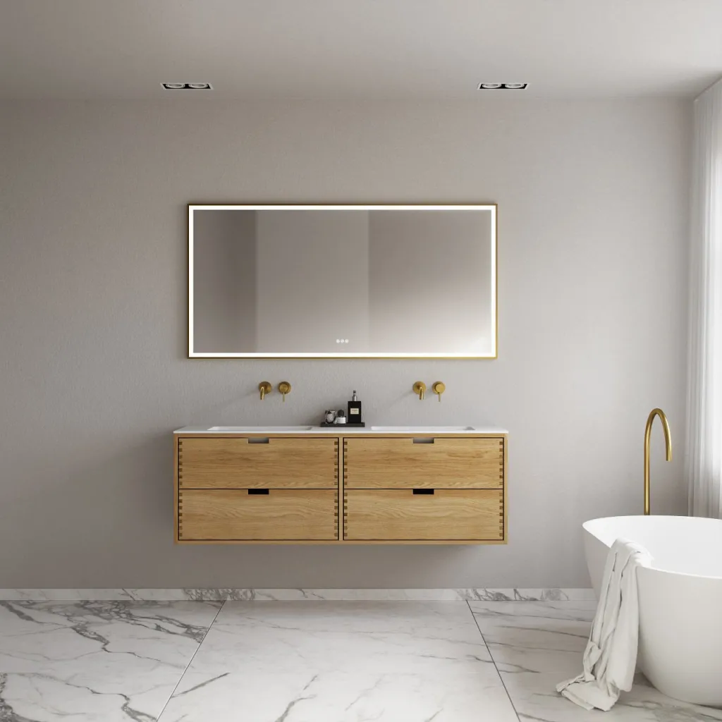 CPH Tapwork Soho 160D - MKII, skap i naturlig eik inkludert matt hvit SolidTec-vask