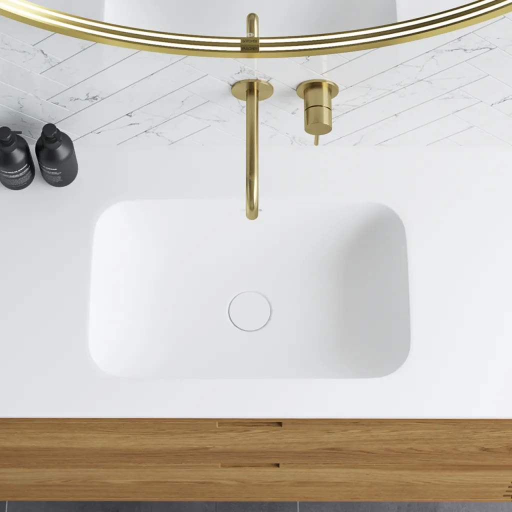 CPH Tapwork Soft 160D - MKII, skap i naturlig eik inkludert matt hvit SolidTec-vask