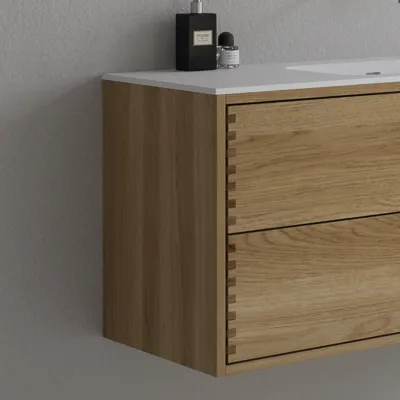 CPH Tapwork Soft 160D - MKII, skap i naturlig eik inkludert matt hvit SolidTec-vask