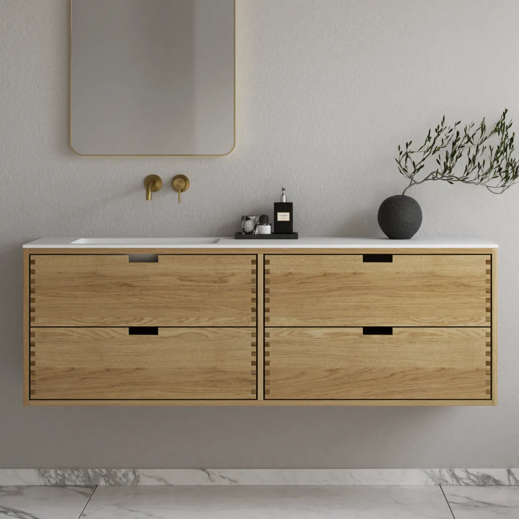 CPH Tapwork Soho 160L - MKII, skap i naturlig eik inkludert matt hvit SolidTec-vask