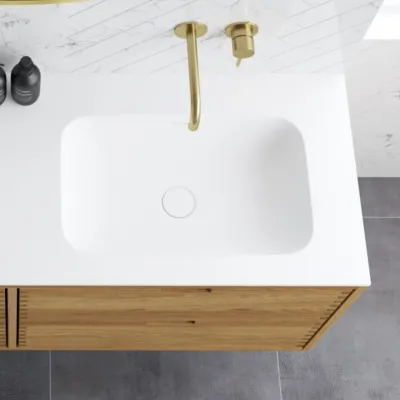 CPH Tapwork Soho 160R - MKII, skap i naturlig eik inkludert matt hvit SolidTec-vask