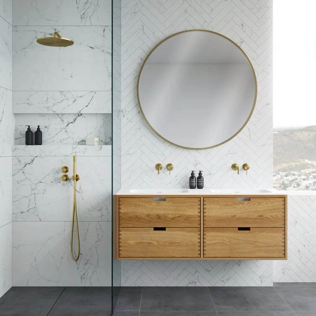 CPH Tapwork Soft 140D - MKII, fingertappede skap i naturlig eik inkludert Mathvid SolidTec®-vask