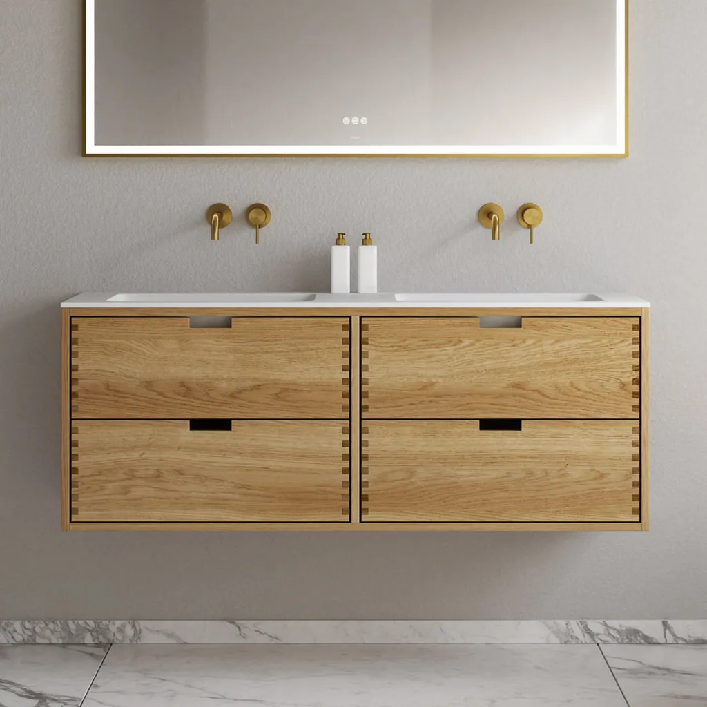 CPH Tapwork Soho 140D - MKII, fingertappede skap i naturlig eik inkludert Mathvid SolidTec®-vask