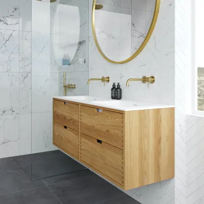 CPH Tapwork Soho 140D - MKII, fingertappede skap i naturlig eik inkludert Mathvid SolidTec®-vask