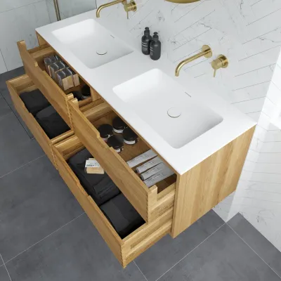 CPH Tapwork Soho 140D - MKII, fingertappede skap i naturlig eik inkludert Mathvid SolidTec®-vask