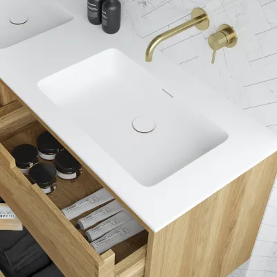 CPH Tapwork Soho 140D - MKII, fingertappede skap i naturlig eik inkludert Mathvid SolidTec®-vask