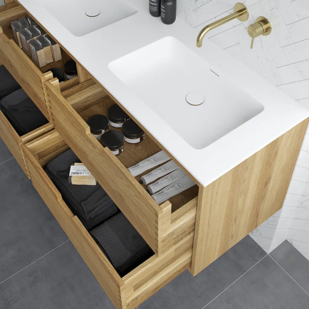 CPH Tapwork Soho 180D - MKII, fingertappede skap i naturlig eik inkludert Mathvid SolidTec®-vask