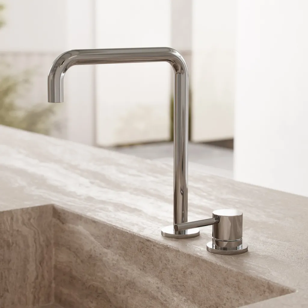 Semplice SHV405 S04 - Kjøkkenbatteri med svingbar tut, Krom