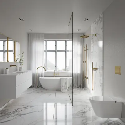 Pulcher® Style PS14 - Elektrisk håndkletørker med timer, PVD børstet messing