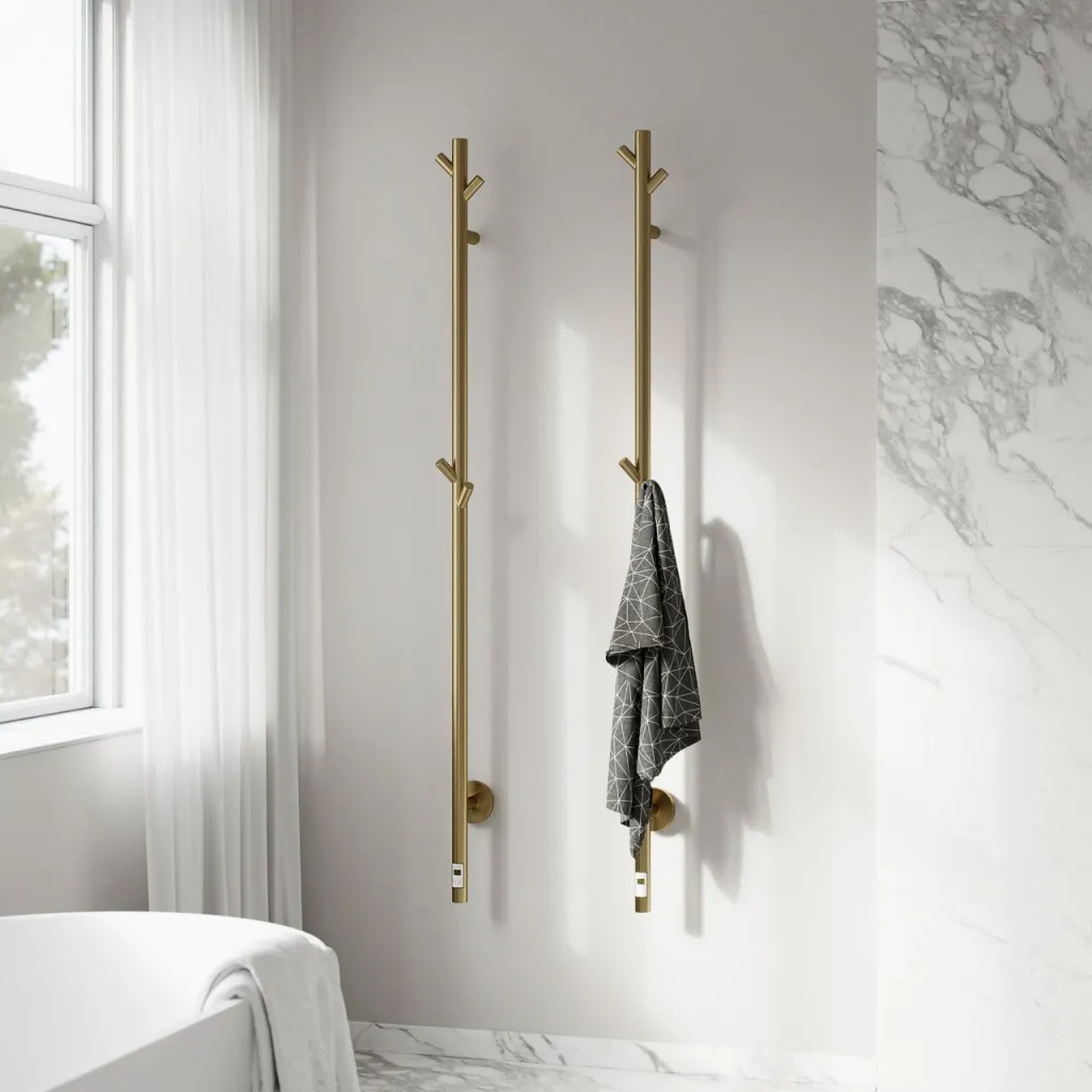 Pulcher® Style PS14 - Elektrisk håndkletørker med timer, PVD børstet messing