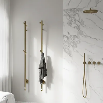 Pulcher® Style PS14 - Elektrisk håndkletørker med timer, PVD børstet messing