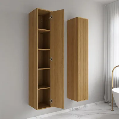 Noorwork NHC3317 - 30x35x170 cm, Snekkerhøyskap i naturlig eik 