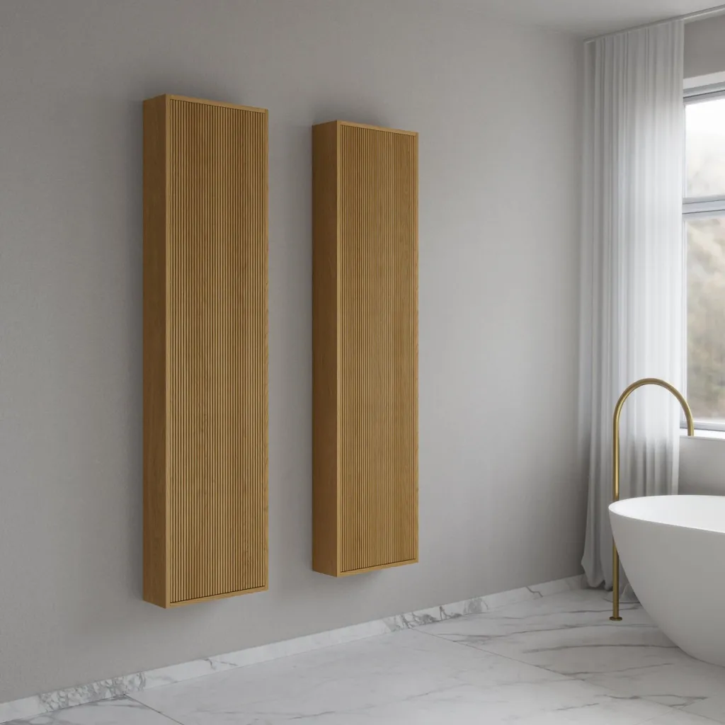 Noorwork NHC4117 - 40x16x170 cm, Snekkers høyskap i naturlig eik 