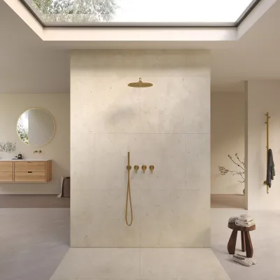 Semplice STB801 S07 - Rain DeLux SmartTerm Ø30 cm EasyClean, Vegg, PVD Børstet Messing