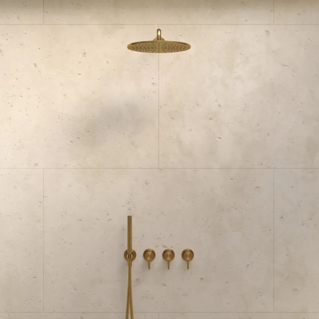 Semplice STB801 S07 - Rain DeLux SmartTerm Ø30 cm EasyClean, Vegg, PVD Børstet Messing