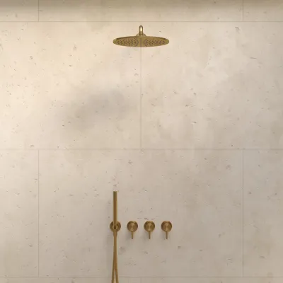 Semplice STB801 S07 - Rain DeLux SmartTerm Ø30 cm EasyClean, Vegg, PVD Børstet Messing