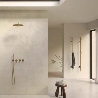 Semplice STB801 S07 - Rain DeLux SmartTerm Ø30 cm EasyClean, Vegg, PVD Børstet Messing