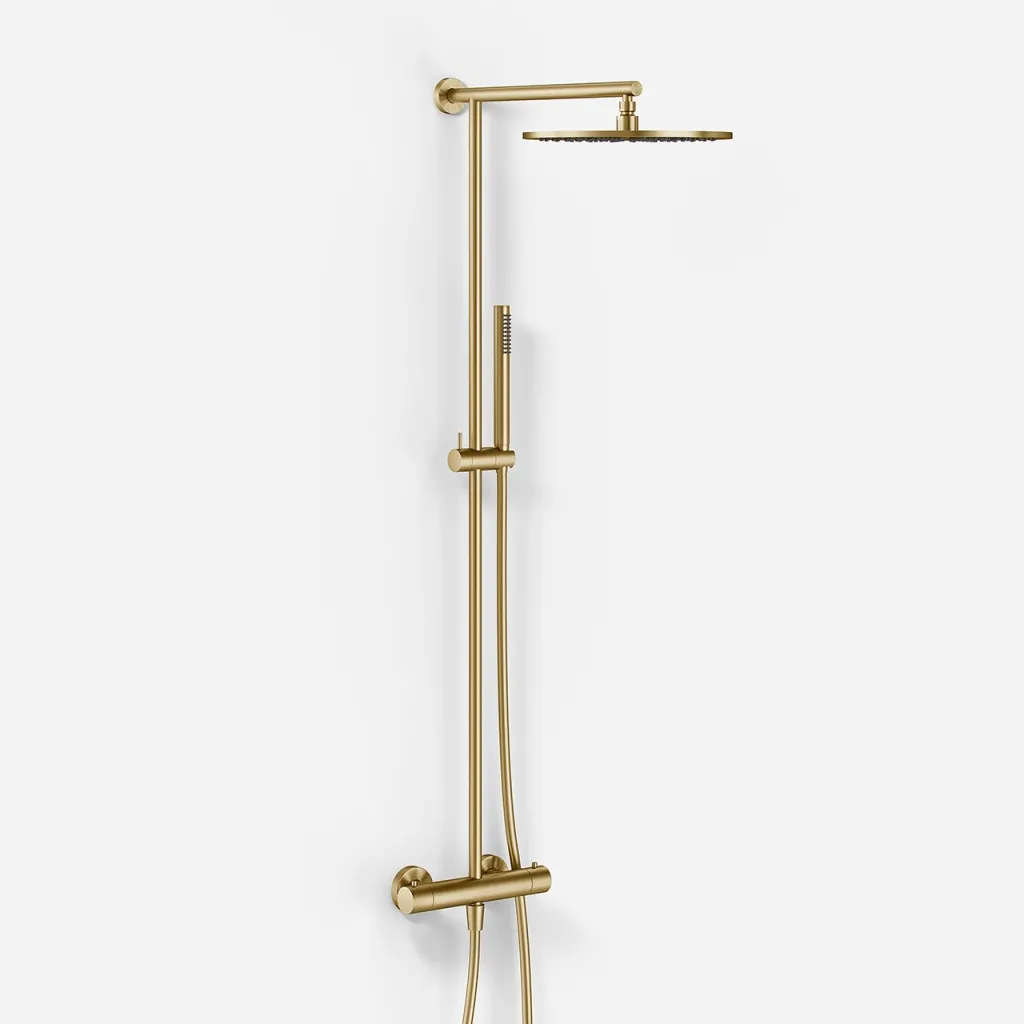 Semplice SRL10 S03 - Termostatsett, Rain DeLuxe RHB30, Ø30 cm., PVD børstet messing
