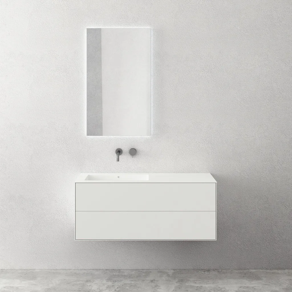 Copenhagen Chic II 120L - Baderomsmøbler, Corian®, Matt hvit