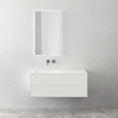 Copenhagen Chic II 120L - Baderomsmøbler, Corian®, Matt hvit