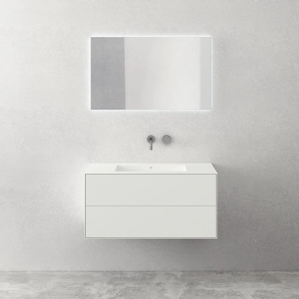 Copenhagen Chic II 100 - Baderomsmøbler, Corian®, Matt hvit