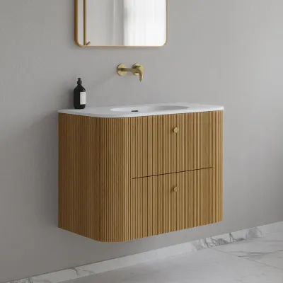 Noorwork 80 - Skap i naturlig eik, inkludert matt hvit Corian®-vasketopp