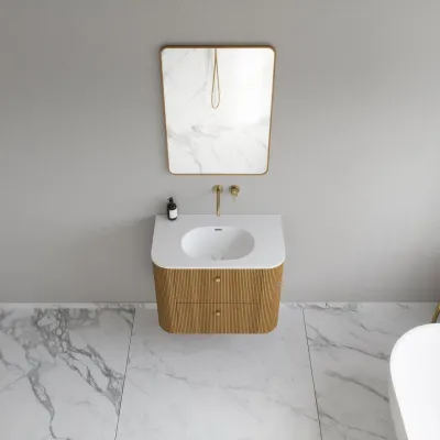 Noorwork 80 - Skap i naturlig eik, inkludert matt hvit Corian®-vasketopp