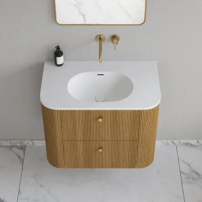 Noorwork 80 - Skap i naturlig eik, inkludert matt hvit Corian®-vasketopp