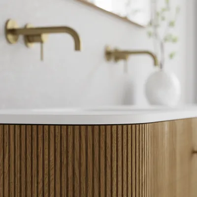 Noorwork 80 - Skap i naturlig eik, inkludert matt hvit Corian®-vasketopp