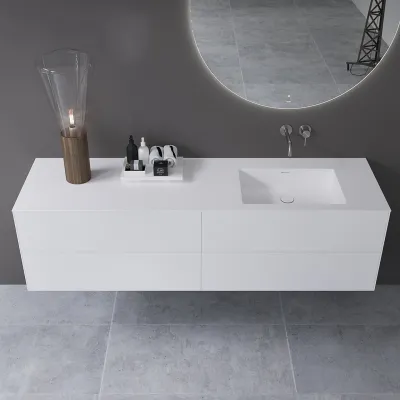 Copenhagen Chic 180R - MKII, Baderomsmøbler, Matt hvit