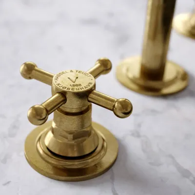 Hassel&Teudt HHV605 S05 - Kjøkkenbatteri med svingbar tut, Polert messing Naturfarget