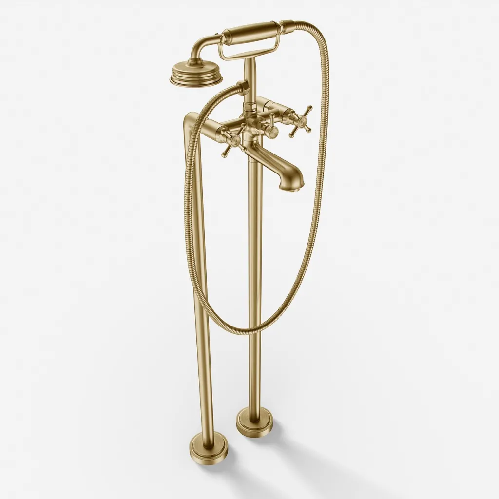 Hassel&Teudt HBK702 - Frittstående badekararmatur, PVD børstet messing