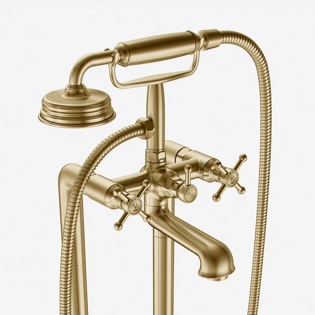 Hassel&Teudt HBK702 - Frittstående badekararmatur, PVD børstet messing