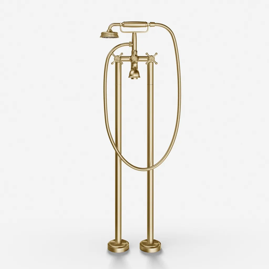 Hassel&Teudt HBK702 - Frittstående badekararmatur, PVD børstet messing