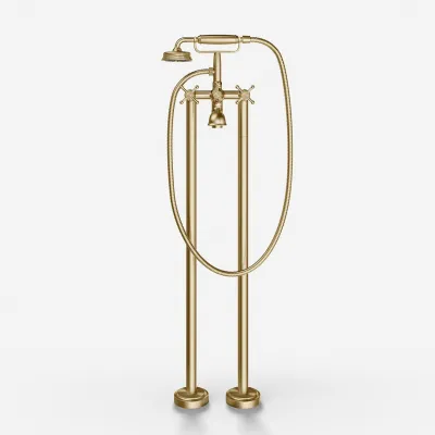 Hassel&Teudt HBK702 - Frittstående badekararmatur, PVD børstet messing